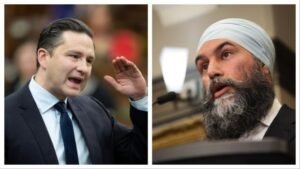 ‘Ik ben hier, bro’: Singh en Poilievre hebben gespannen woordenwisseling tijdens vragenuur